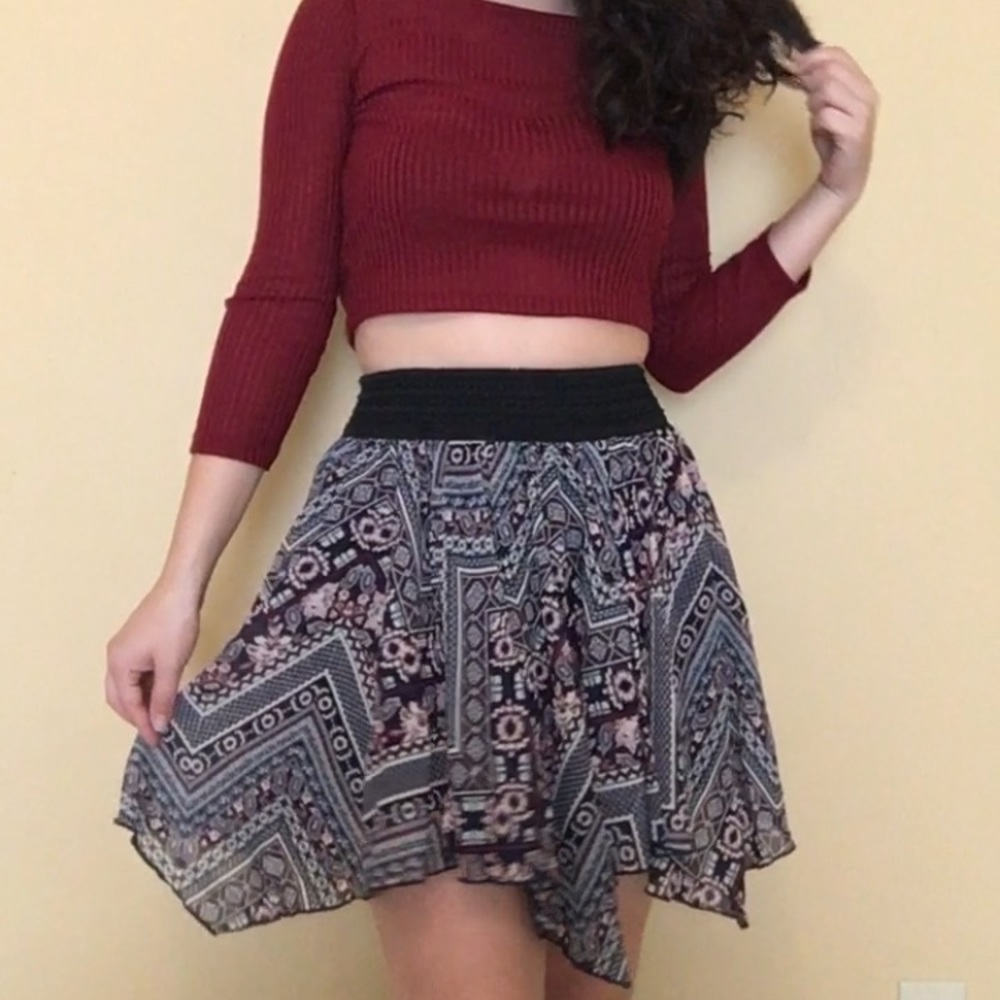 Aztec/floral multicolored skirt